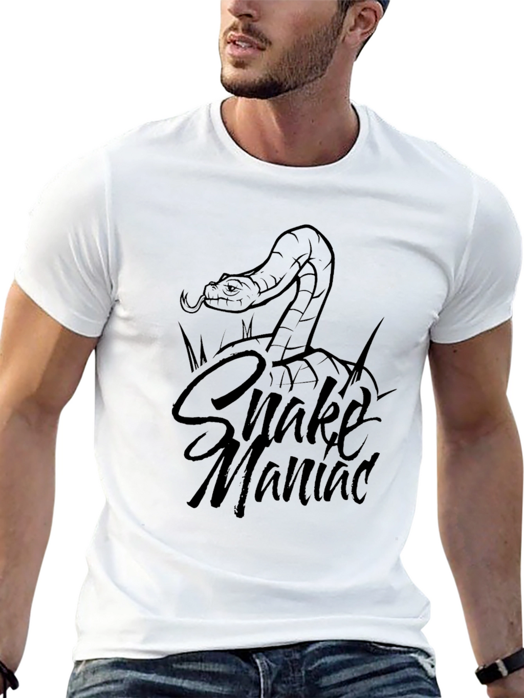 Snake Maniac Graphic T-Shirt - Premium Cotton Tee