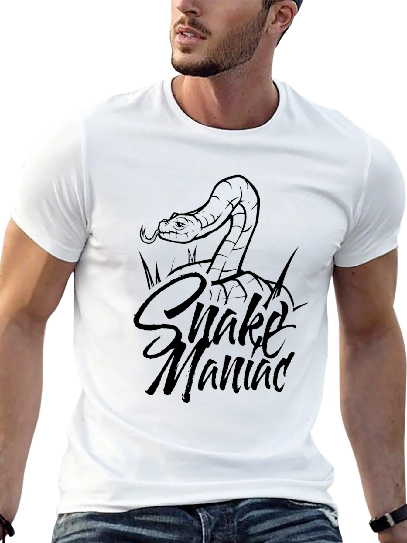 Snake Maniac Graphic T-Shirt - Premium Cotton Tee