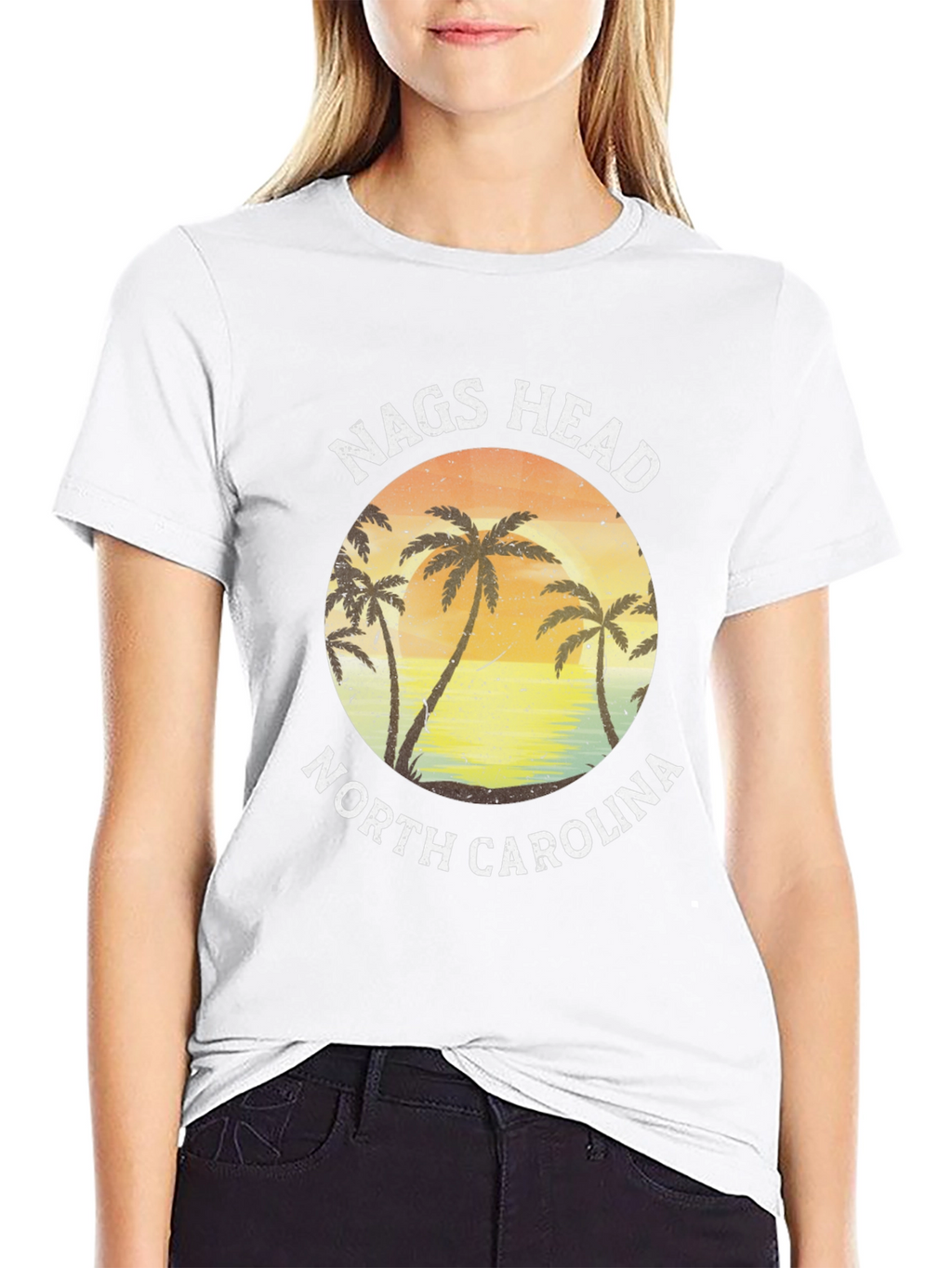 Nags Head North Carolina Palm Tree Graphic T-Shirt