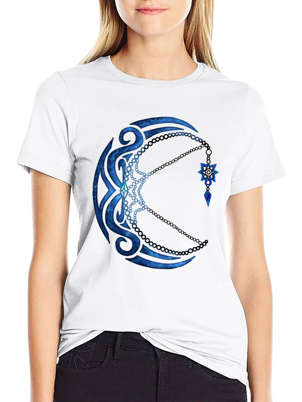 Tribal Moon Graphic Black T-Shirt