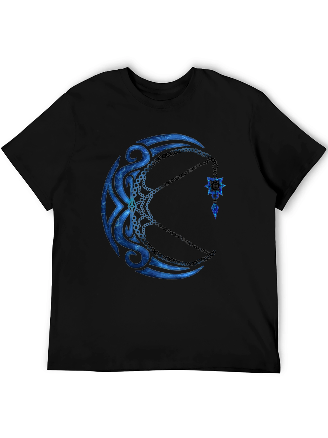 Tribal Moon Graphic Black T-Shirt