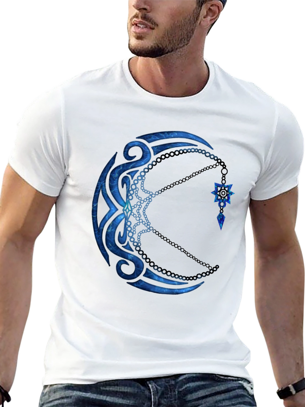 Tribal Moon Graphic Black T-Shirt