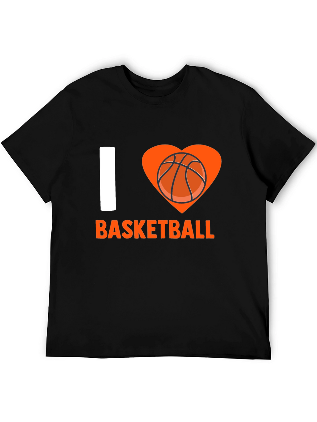 I Love Basketball Graphic Tee - Black Cotton T-Shirt