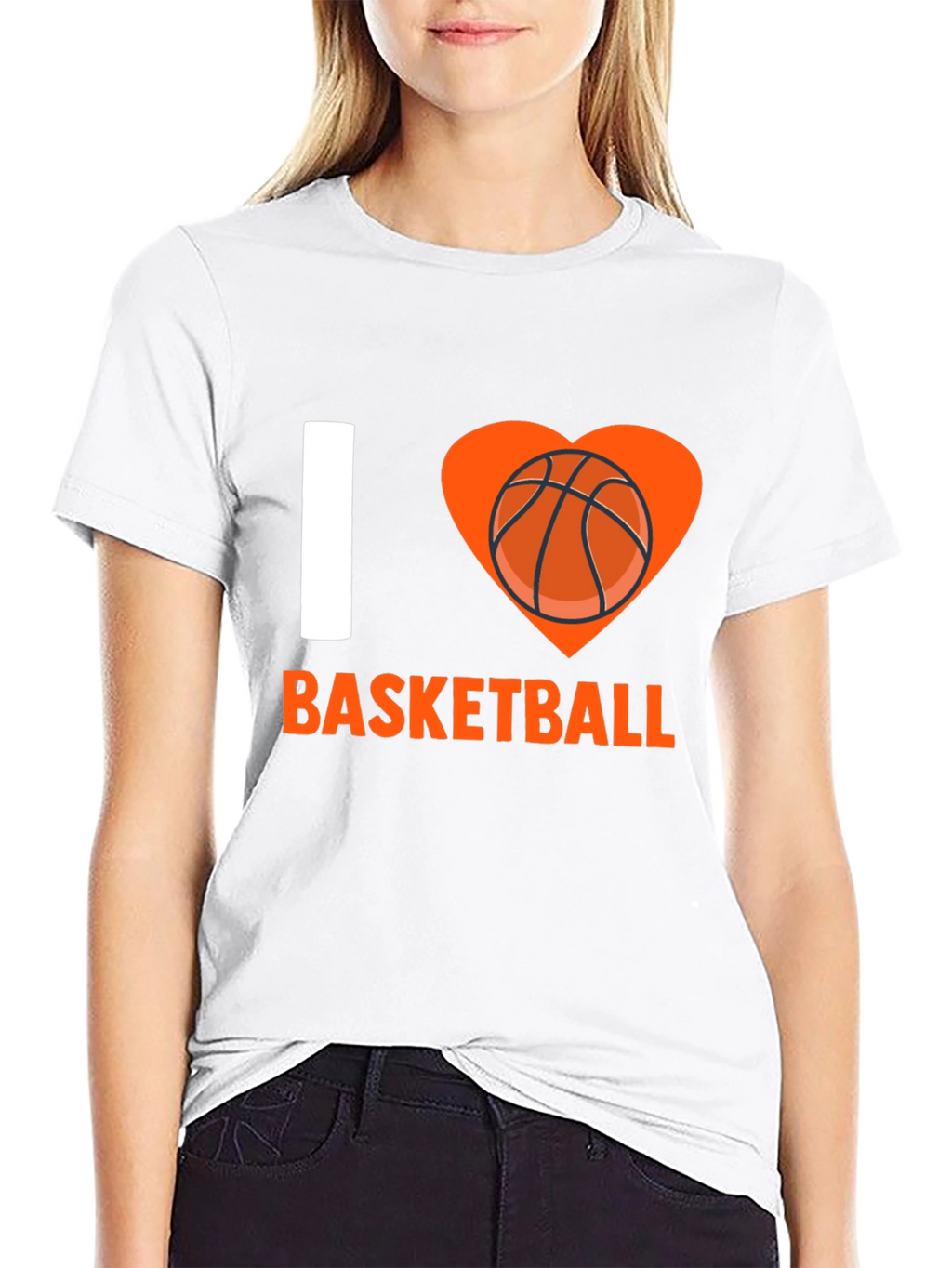 I Love Basketball Graphic Tee - Black Cotton T-Shirt
