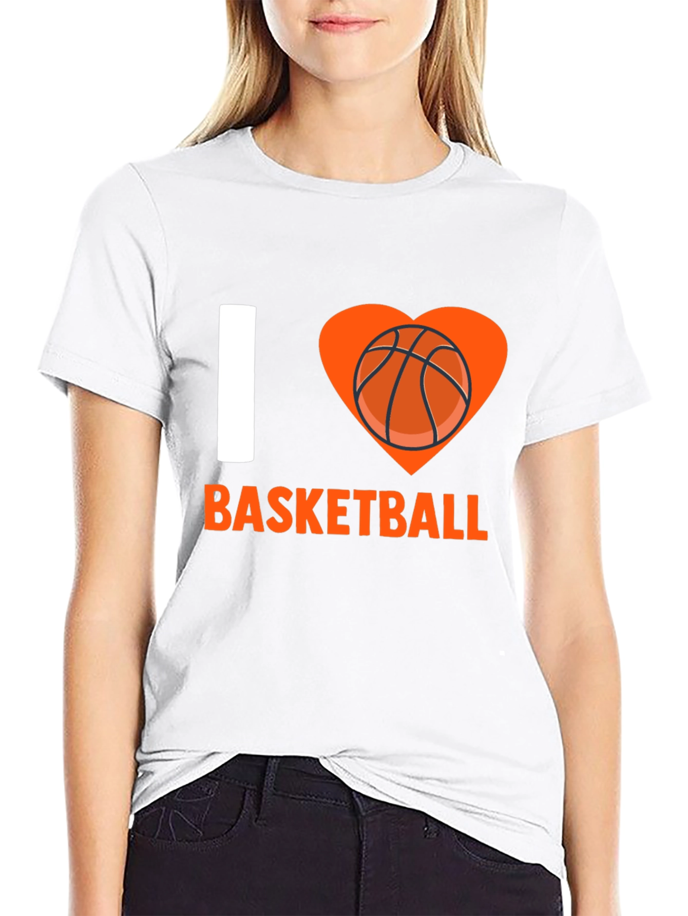 I Love Basketball Graphic Tee - Black Cotton T-Shirt