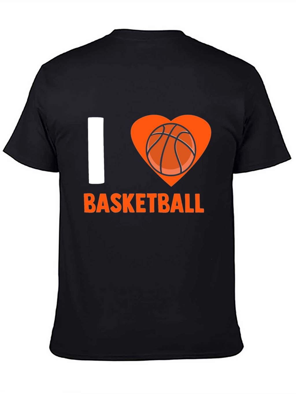 I Love Basketball Graphic Tee - Black Cotton T-Shirt