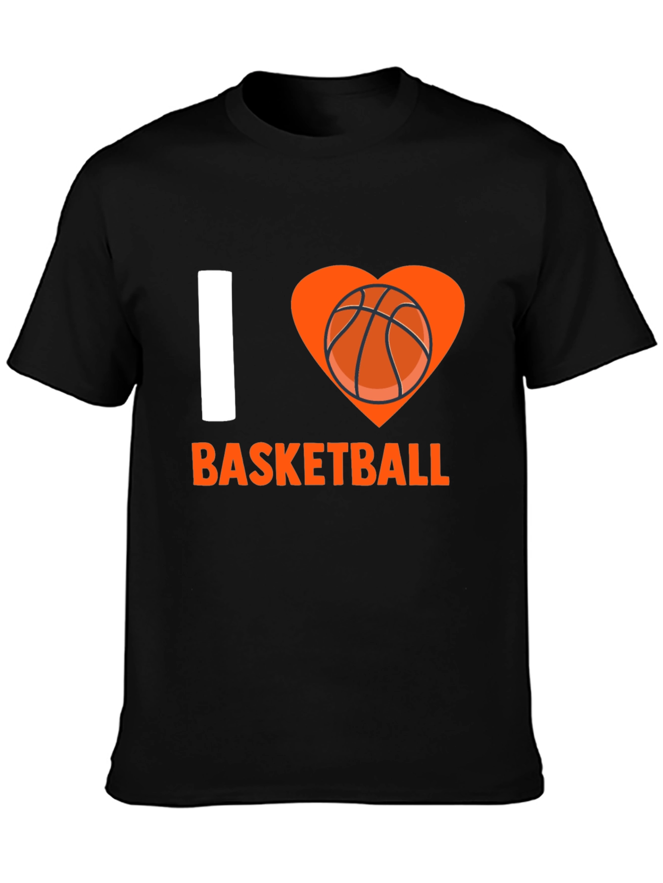 I Love Basketball Graphic Tee - Black Cotton T-Shirt