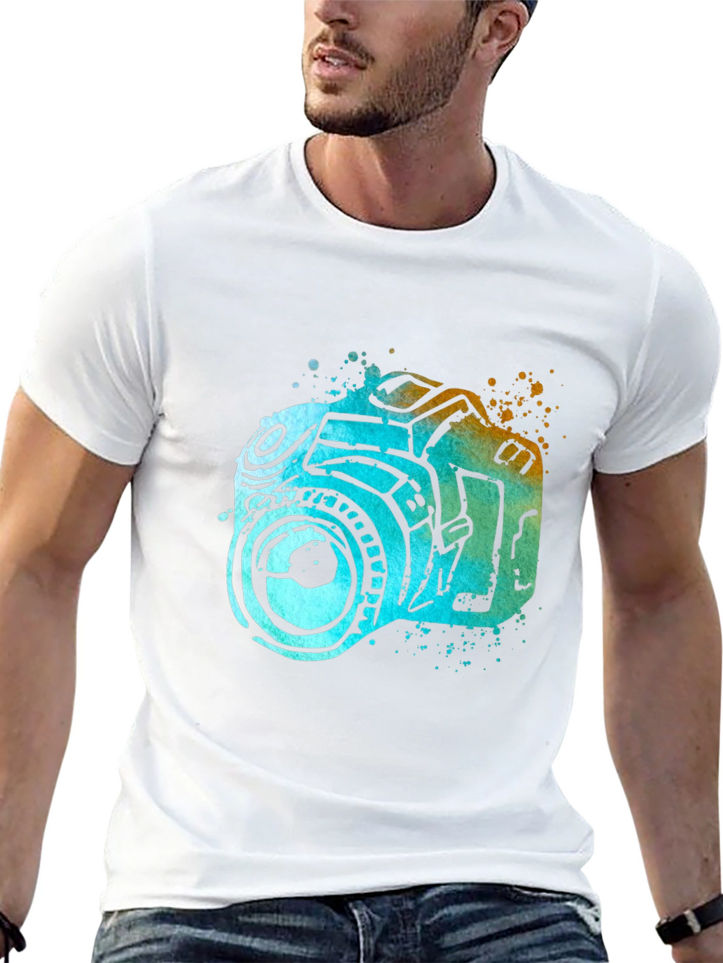 Camera Watercolor Graphic T-Shirt