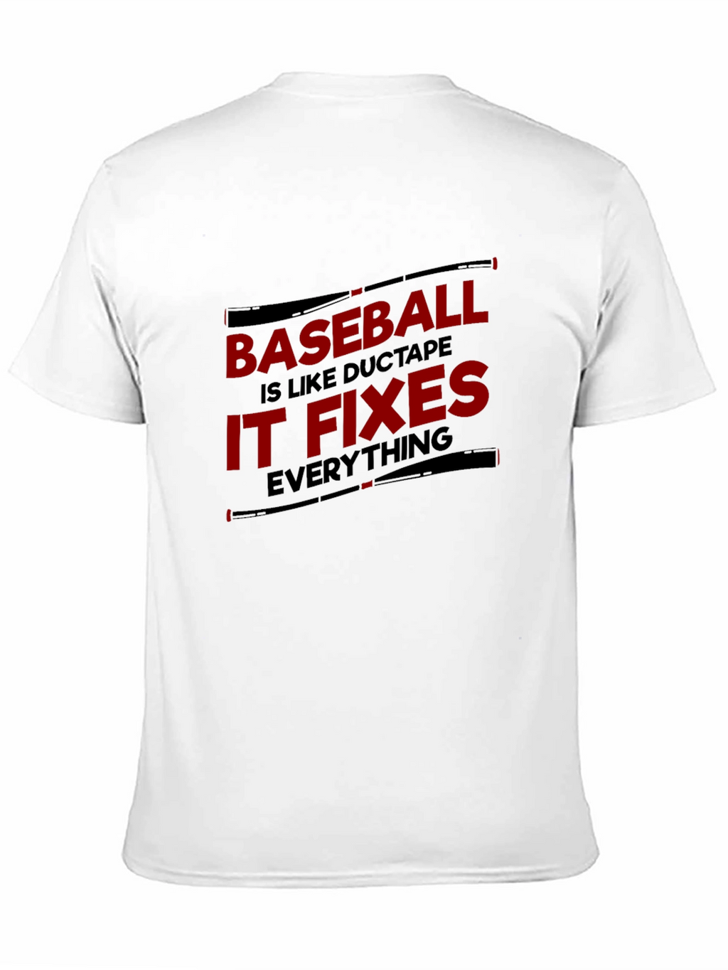 Baseball Duct Tape Fixes Everything Black T-Shirt