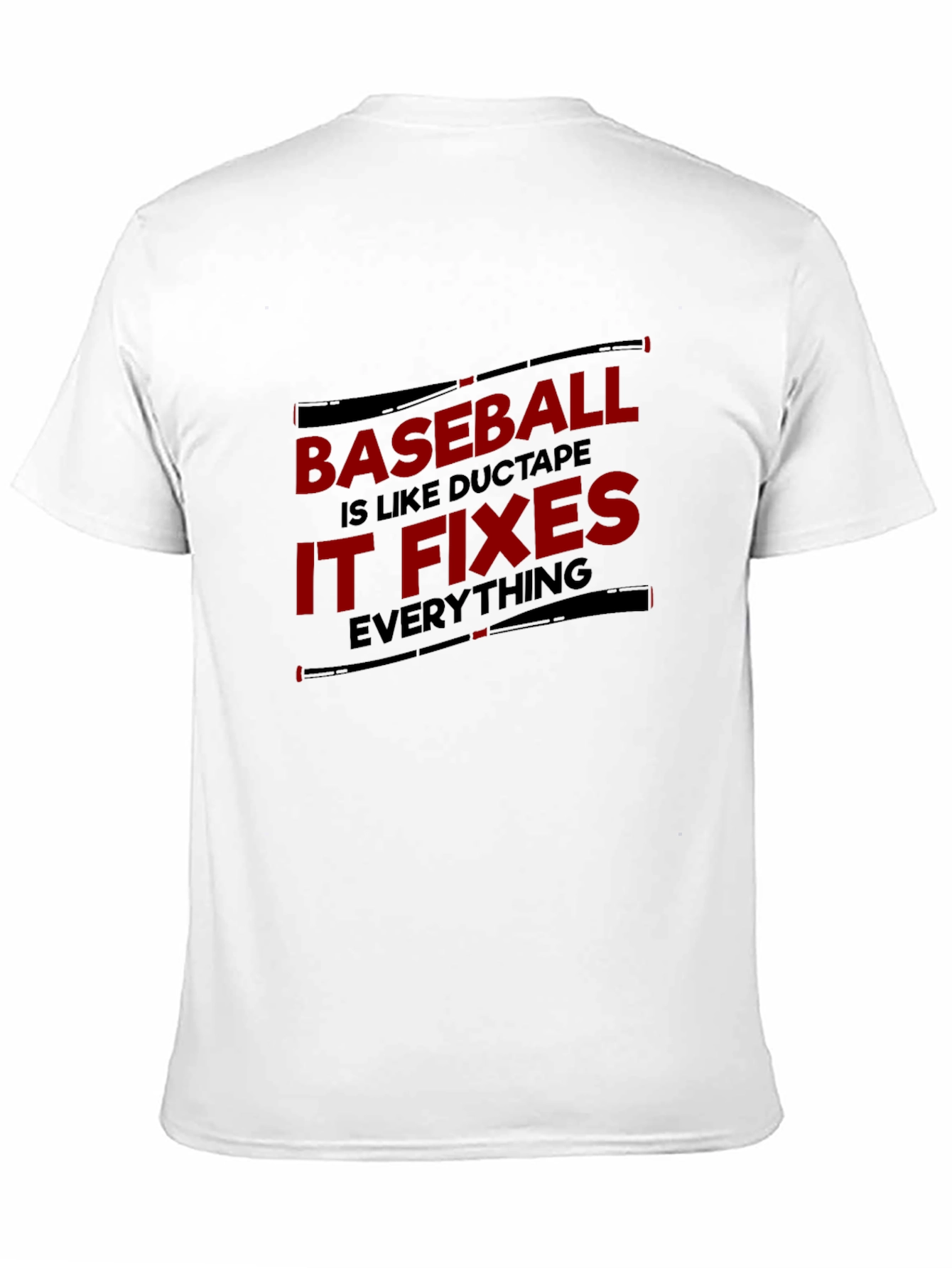 Baseball Duct Tape Fixes Everything Black T-Shirt