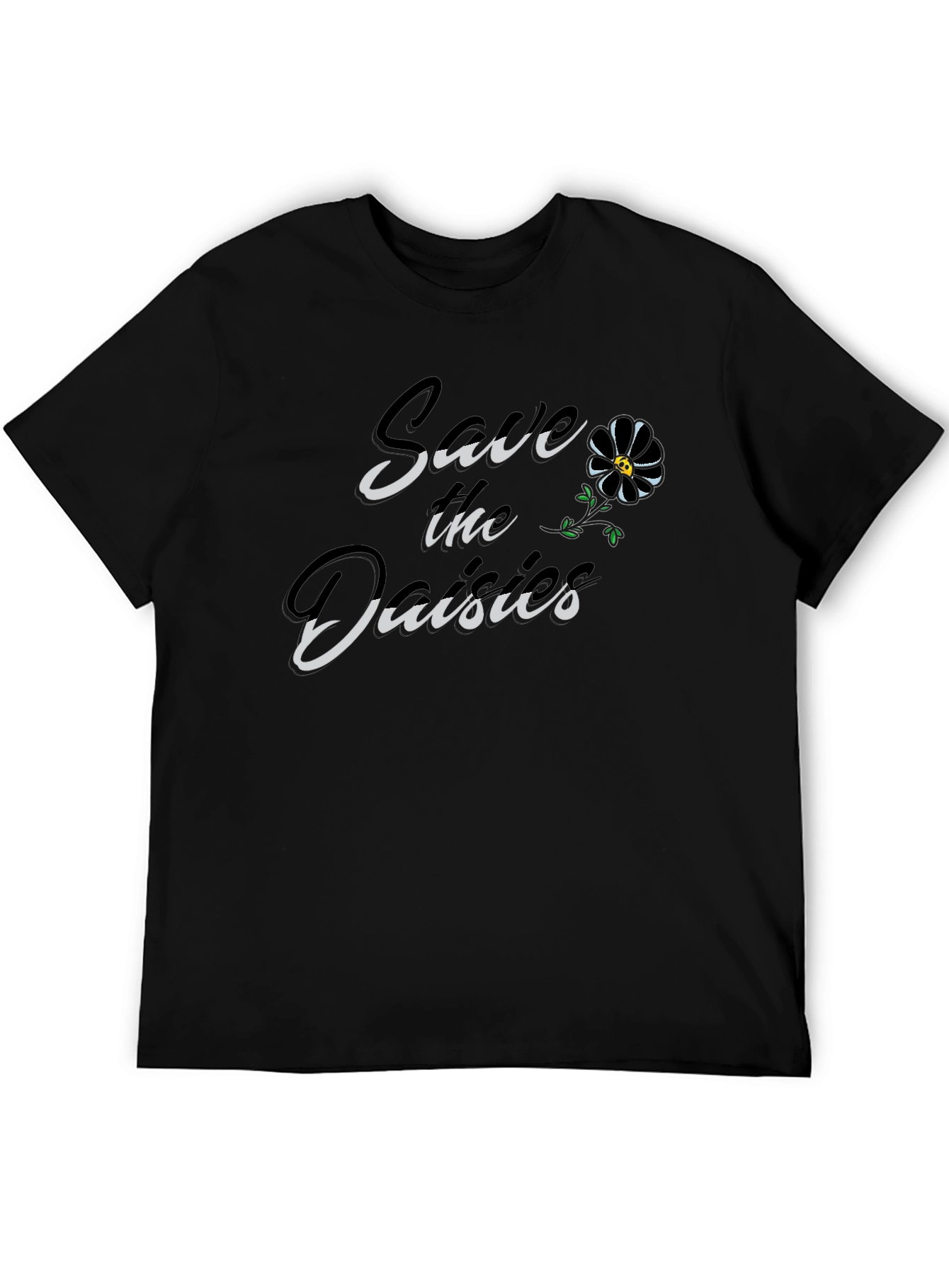 Save The Daisies Black Graphic Tee