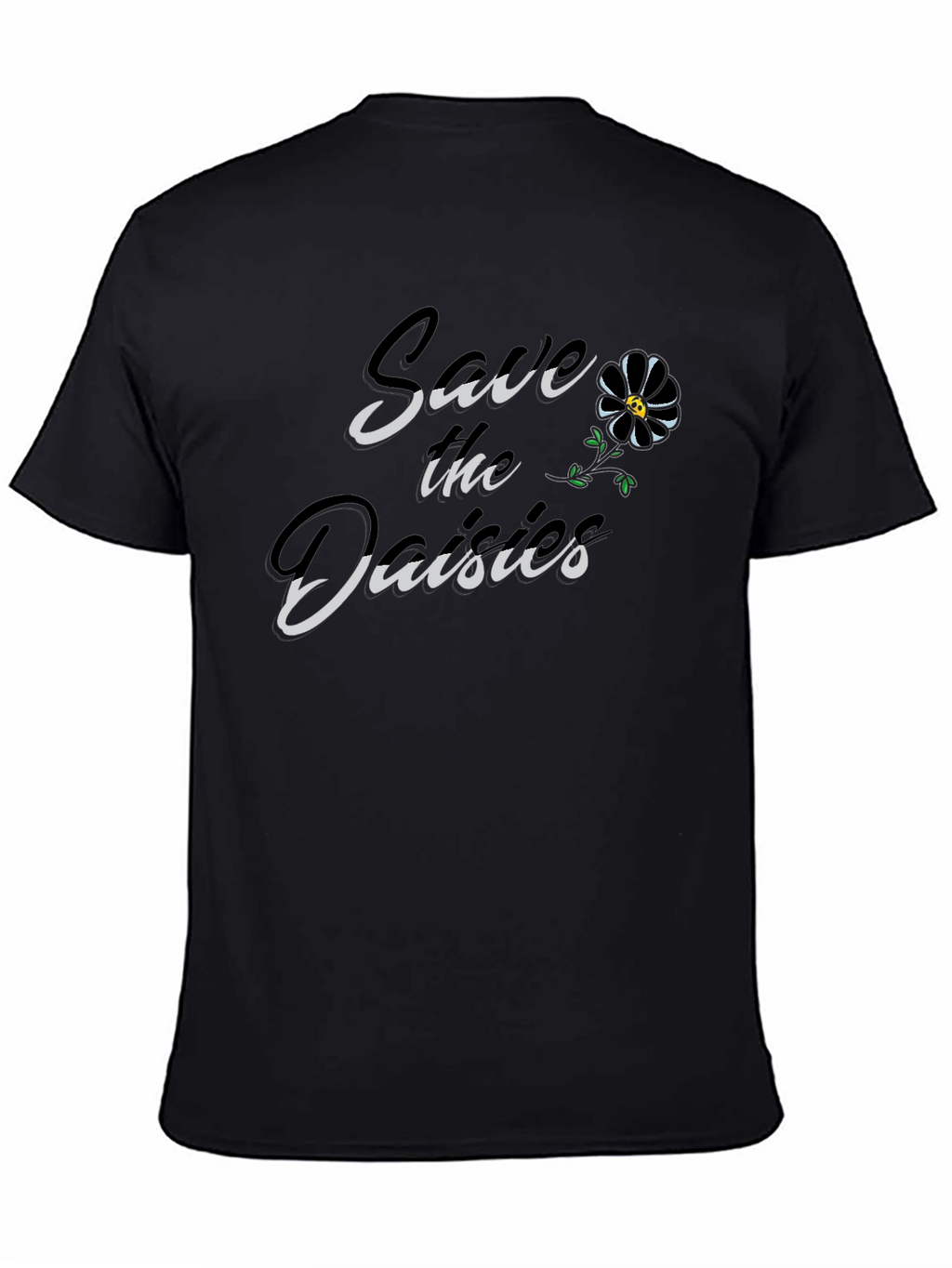 Save The Daisies Black Graphic Tee