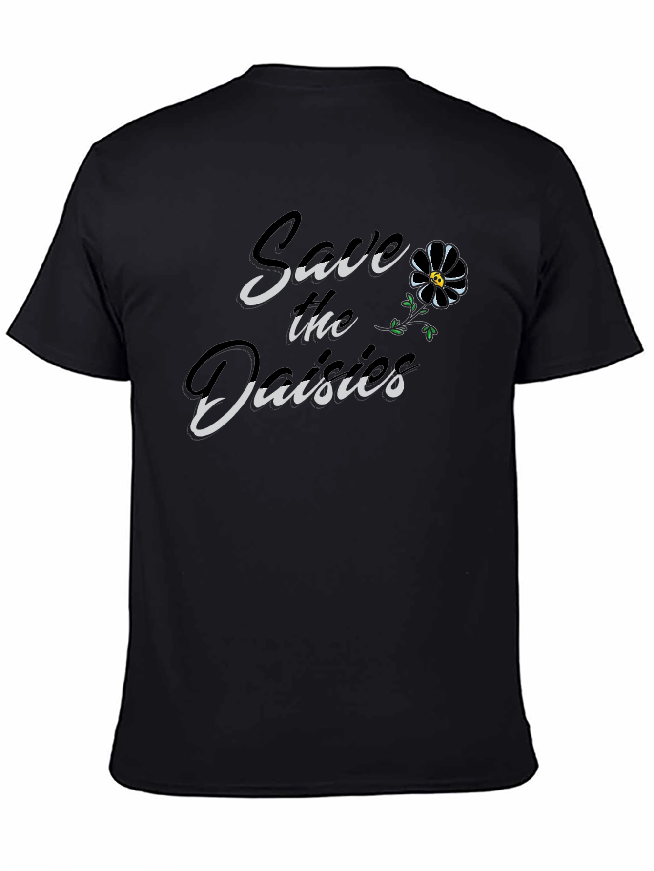 Save The Daisies Black Graphic Tee