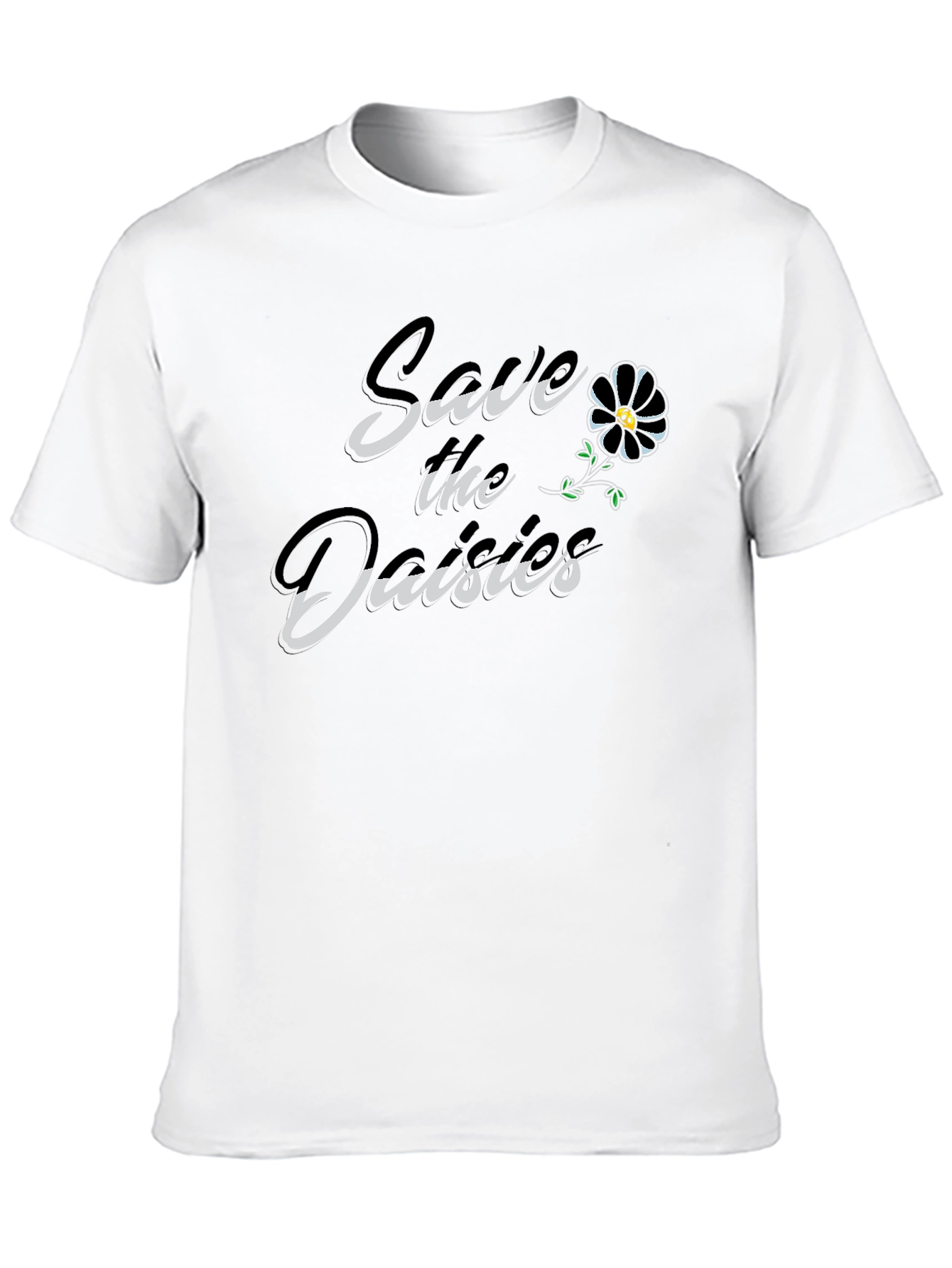 Save The Daisies Black Graphic Tee
