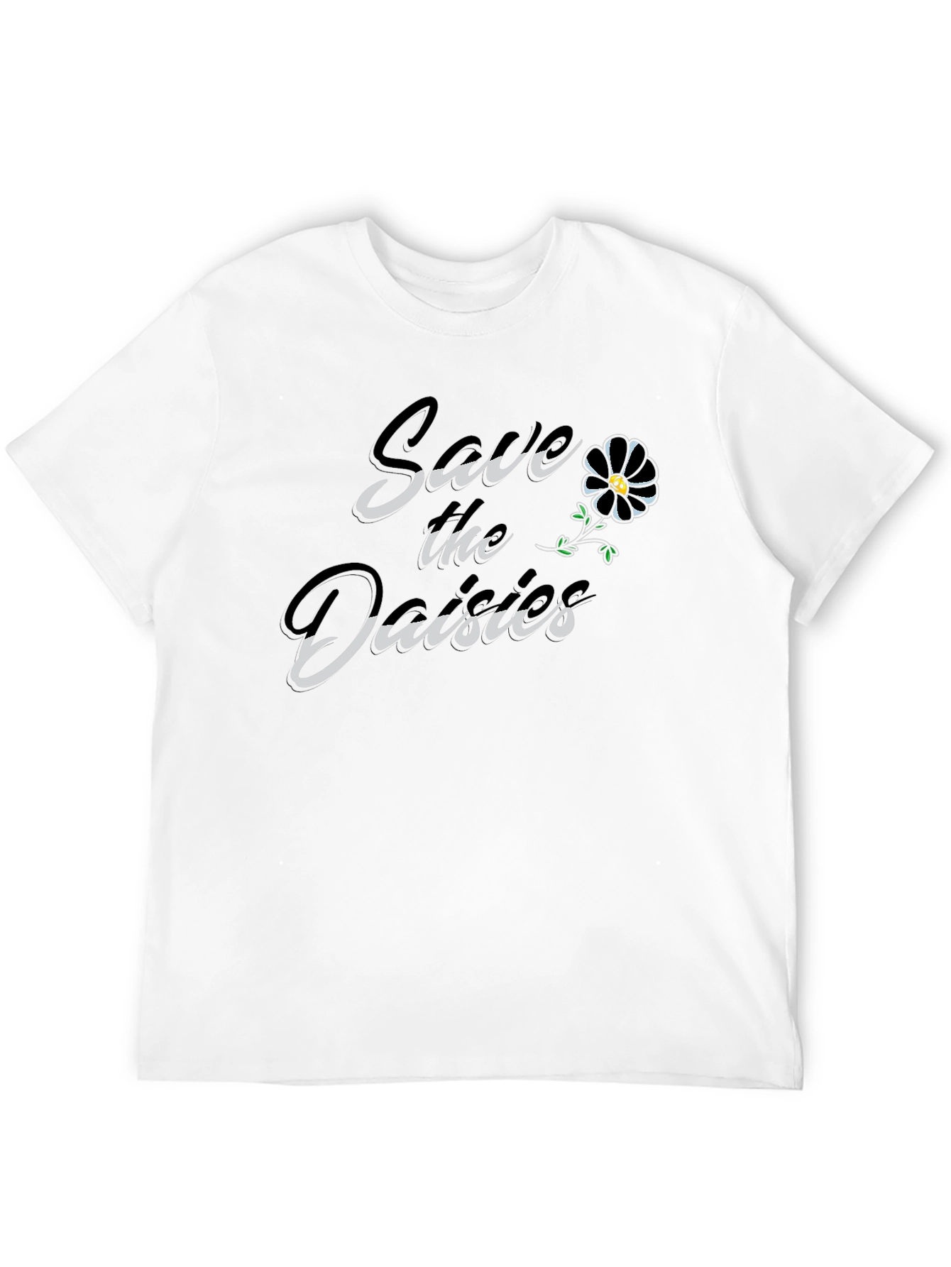 Save The Daisies Black Graphic Tee