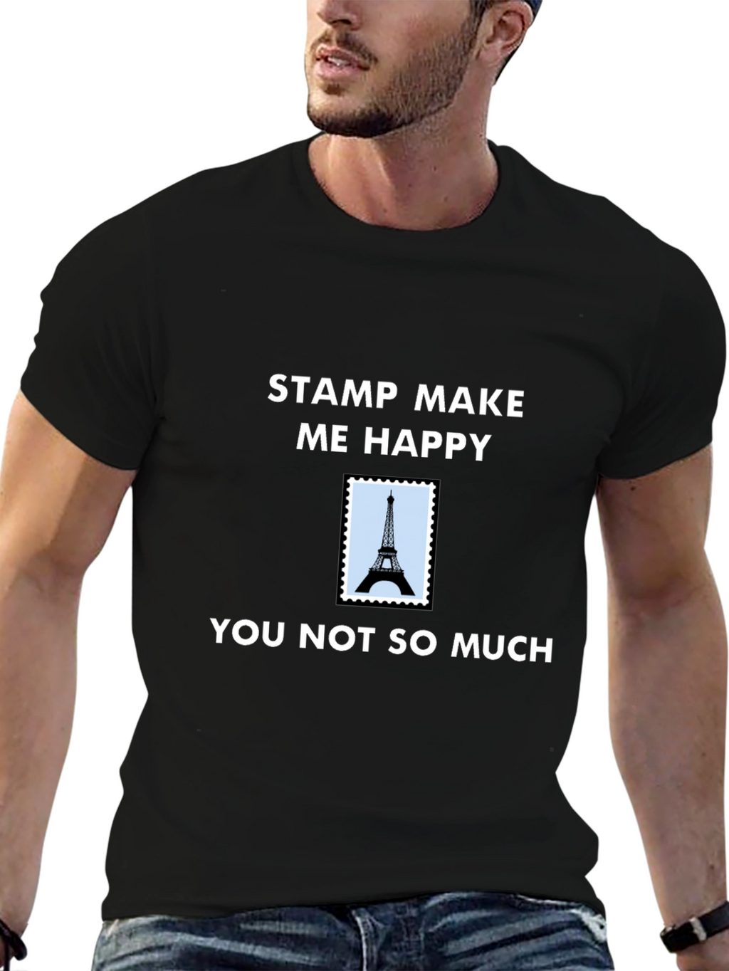 Stamp Make Me Happy T-Shirt - Eiffel Tower