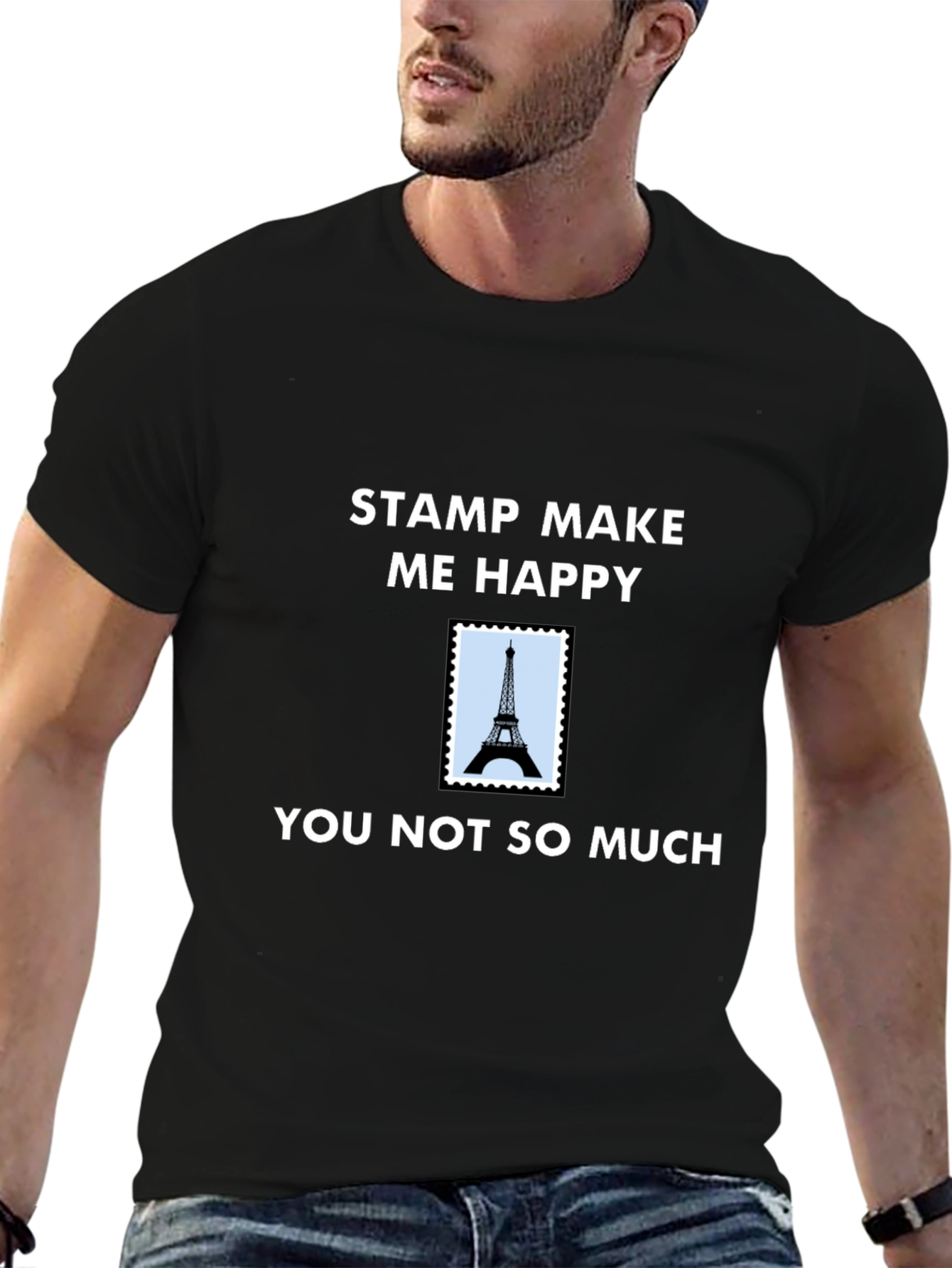 Stamp Make Me Happy T-Shirt - Eiffel Tower