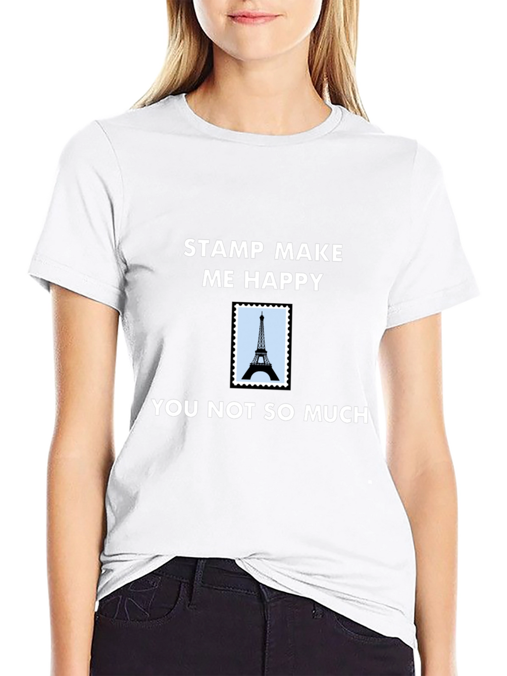 Stamp Make Me Happy T-Shirt - Eiffel Tower