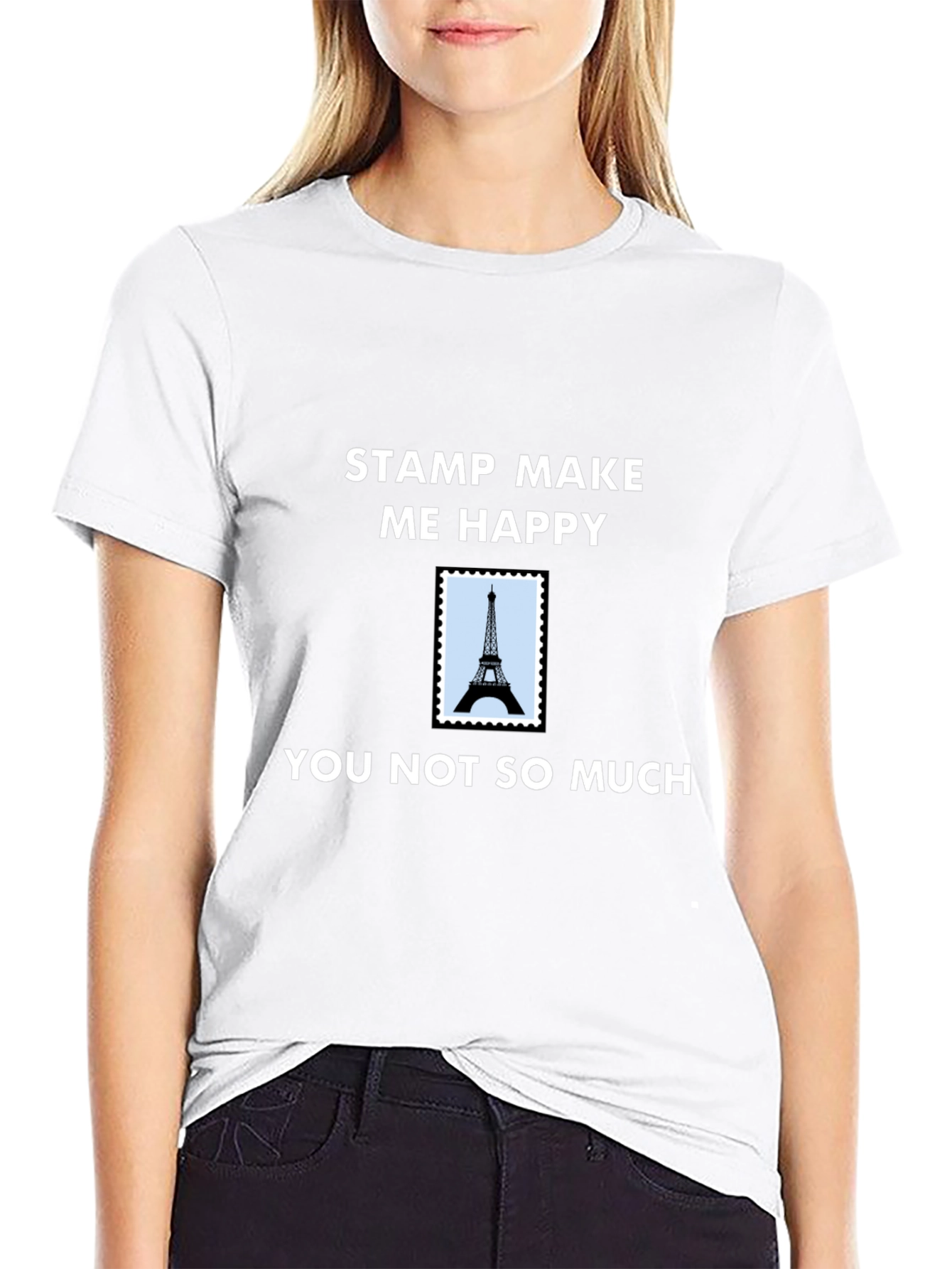 Stamp Make Me Happy T-Shirt - Eiffel Tower