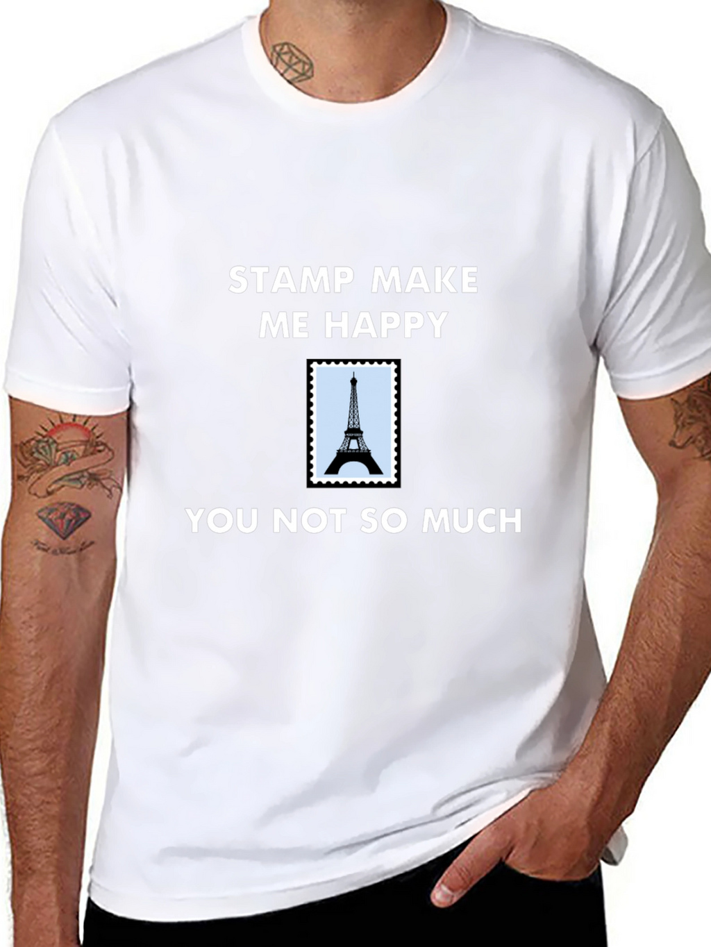Stamp Make Me Happy T-Shirt - Eiffel Tower