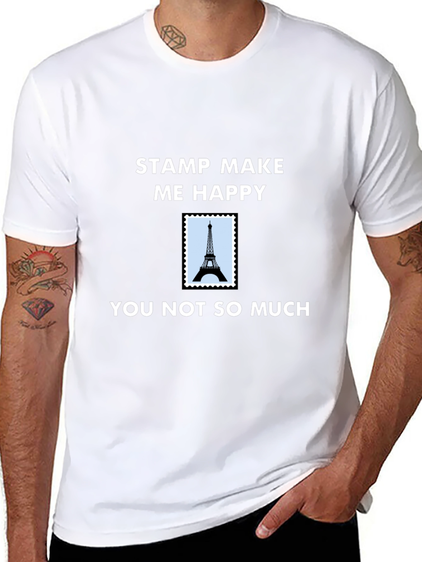 Stamp Make Me Happy T-Shirt - Eiffel Tower