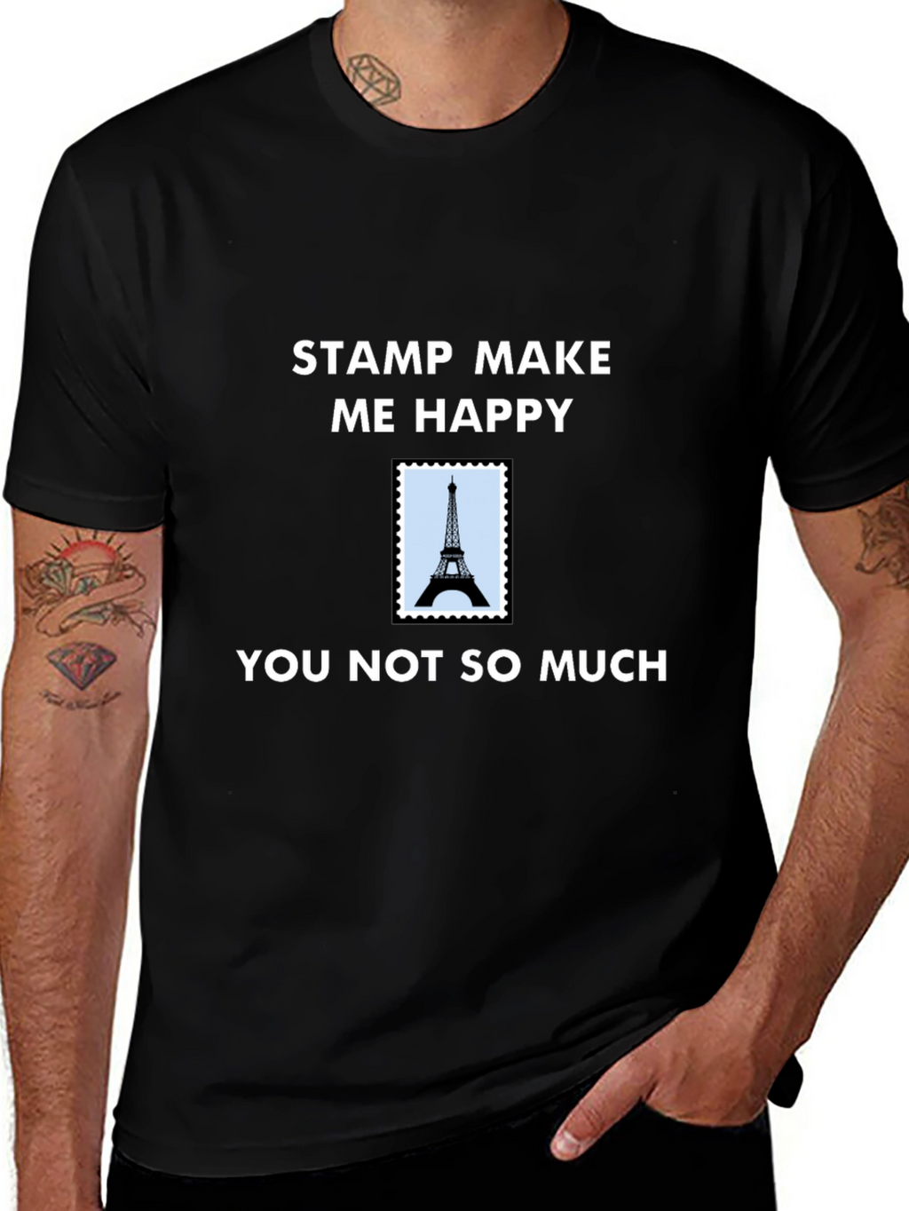 Stamp Make Me Happy T-Shirt - Eiffel Tower