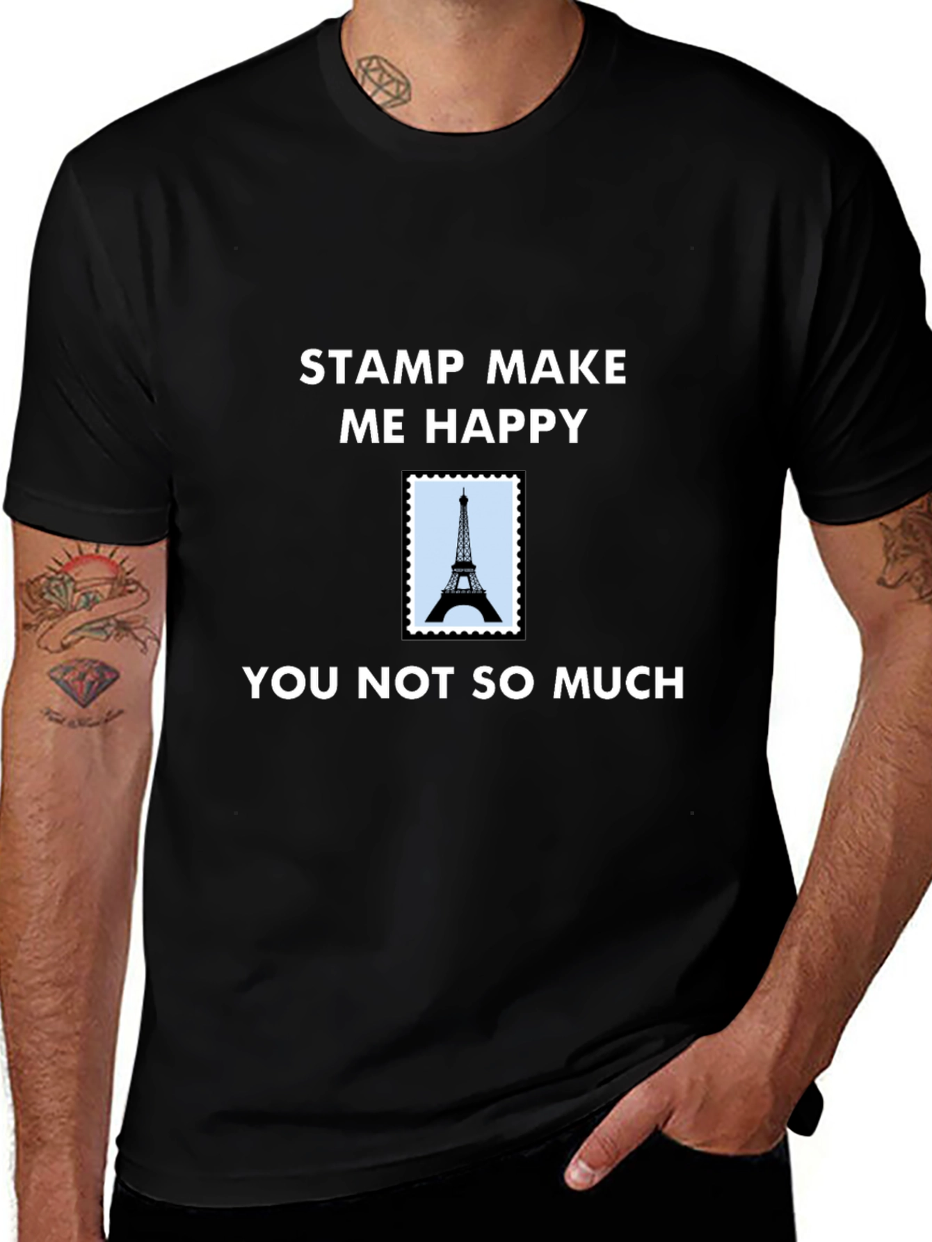 Stamp Make Me Happy T-Shirt - Eiffel Tower