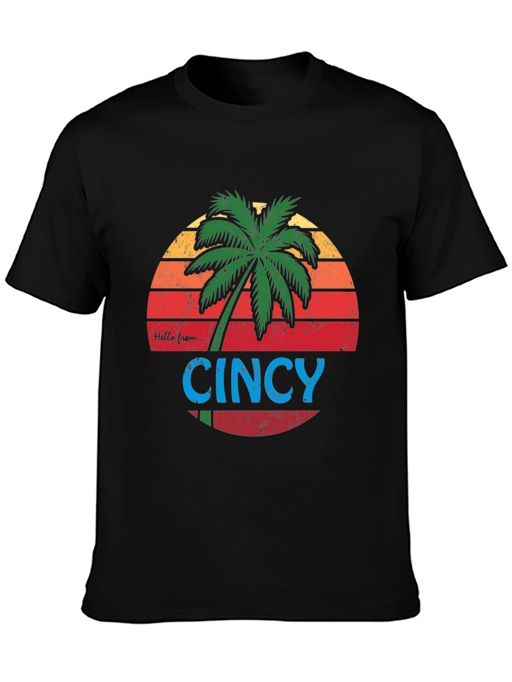 Cincy Palm Tree Graphic Tee - Black