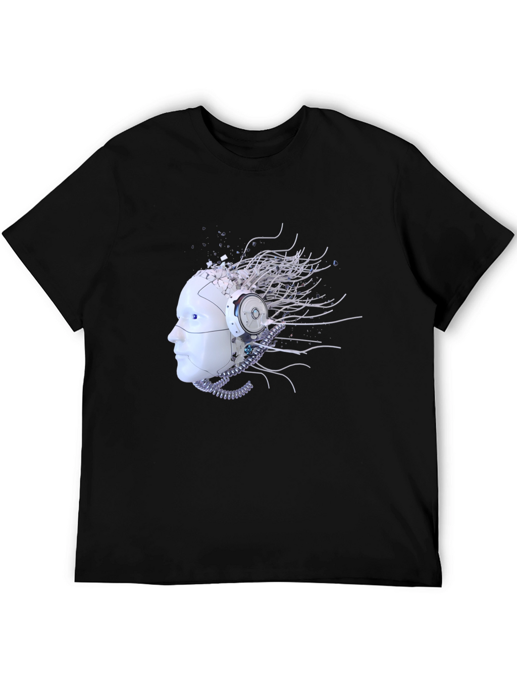 Cybernetic Mind T-Shirt - Futuristic Robot Head Design