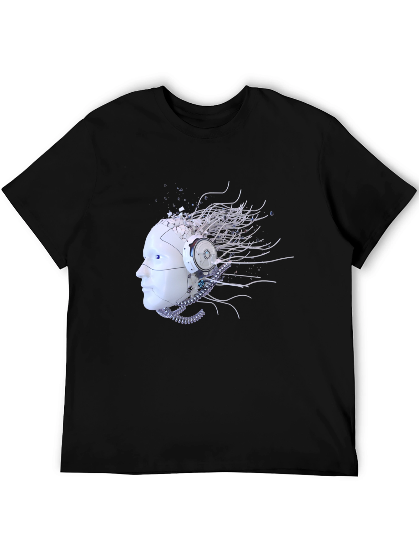 Cybernetic Mind T-Shirt - Futuristic Robot Head Design