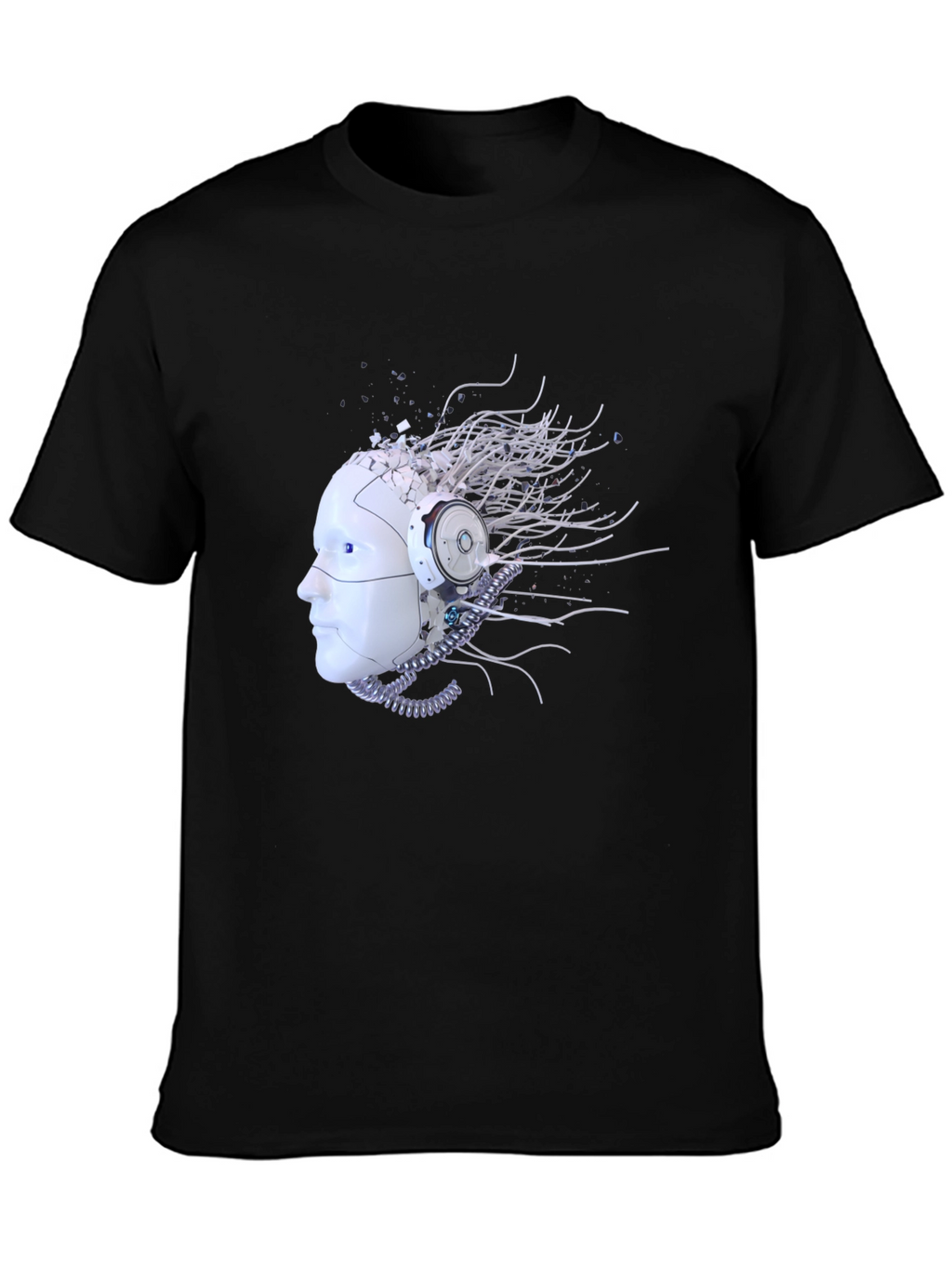 Cybernetic Mind T-Shirt - Futuristic Robot Head Design