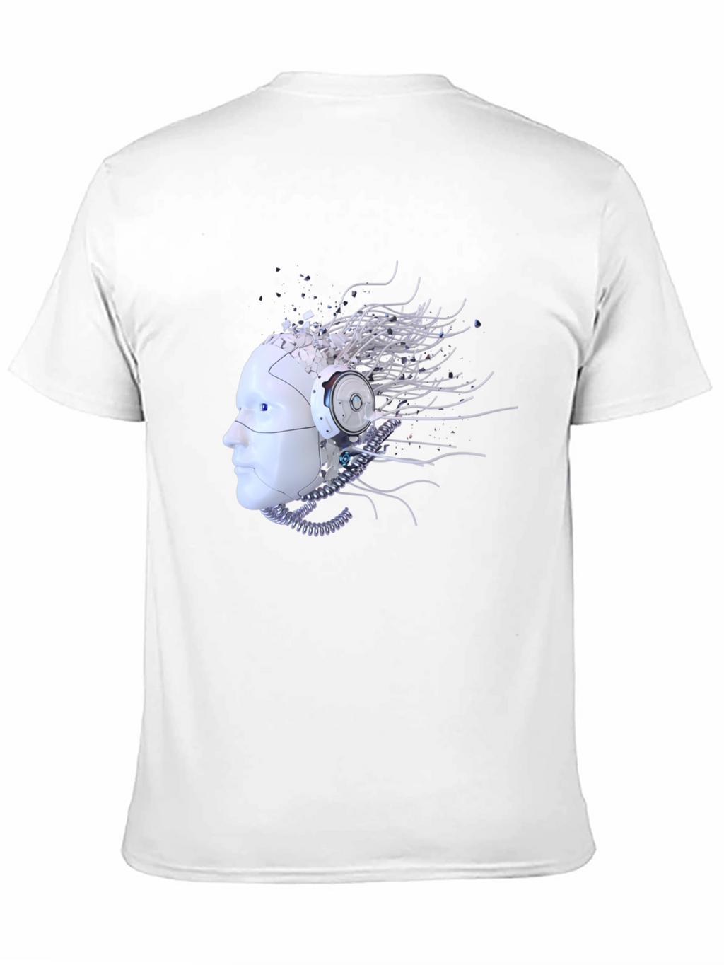 Cybernetic Mind T-Shirt - Futuristic Robot Head Design