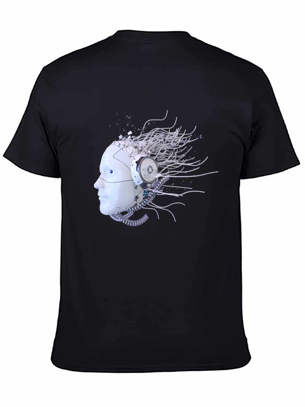 Cybernetic Mind T-Shirt - Futuristic Robot Head Design
