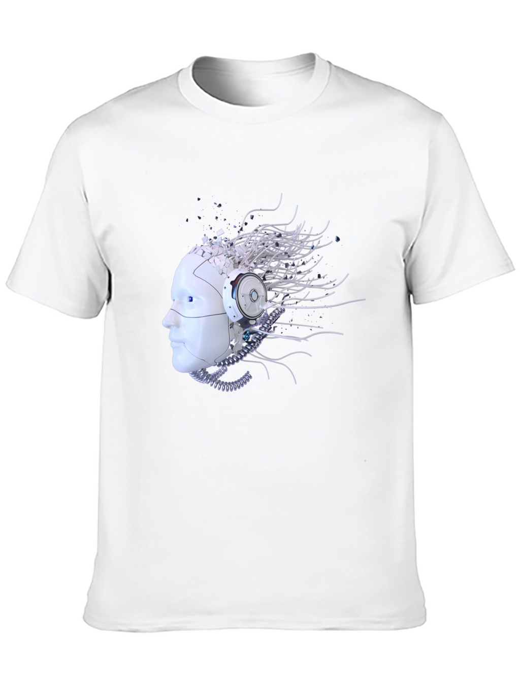 Cybernetic Mind T-Shirt - Futuristic Robot Head Design
