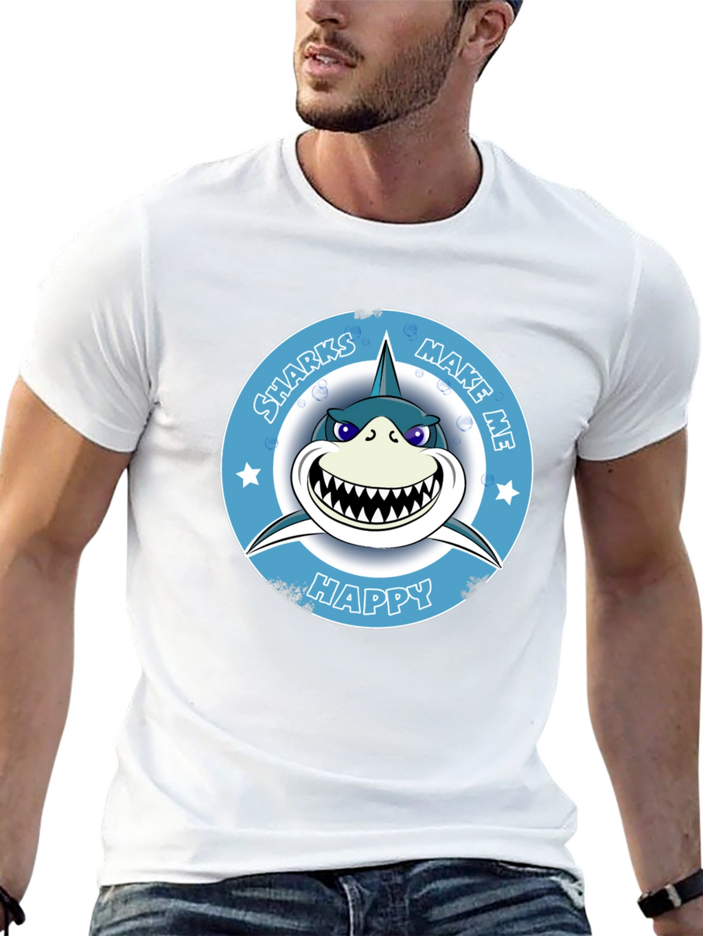Sharks Make Me Happy Graphic T-Shirt