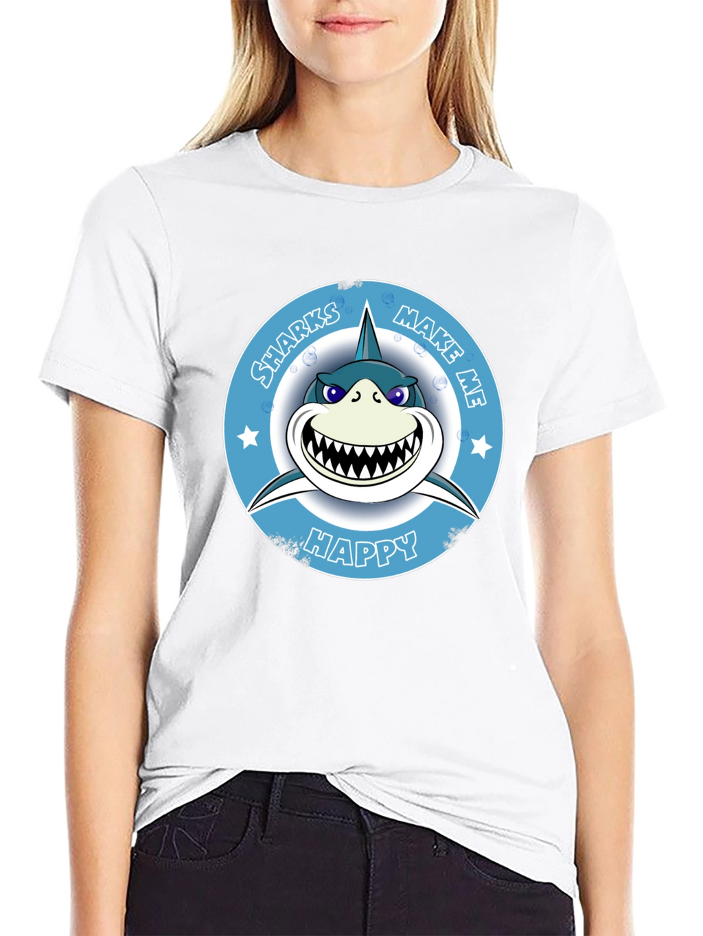 Sharks Make Me Happy Graphic T-Shirt