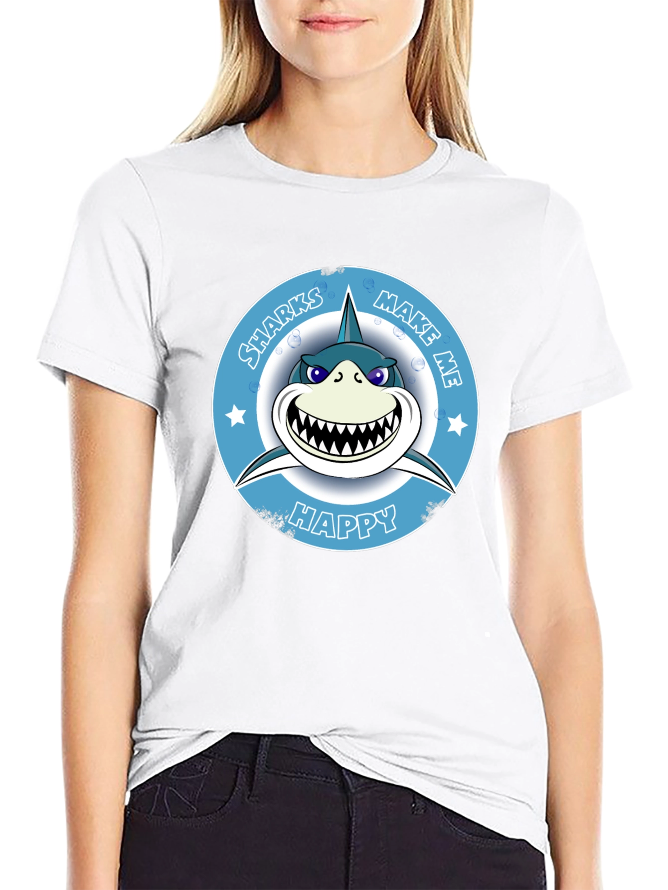Sharks Make Me Happy Graphic T-Shirt