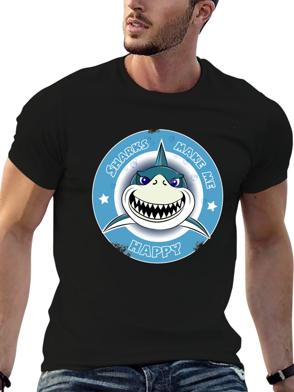 Sharks Make Me Happy Graphic T-Shirt