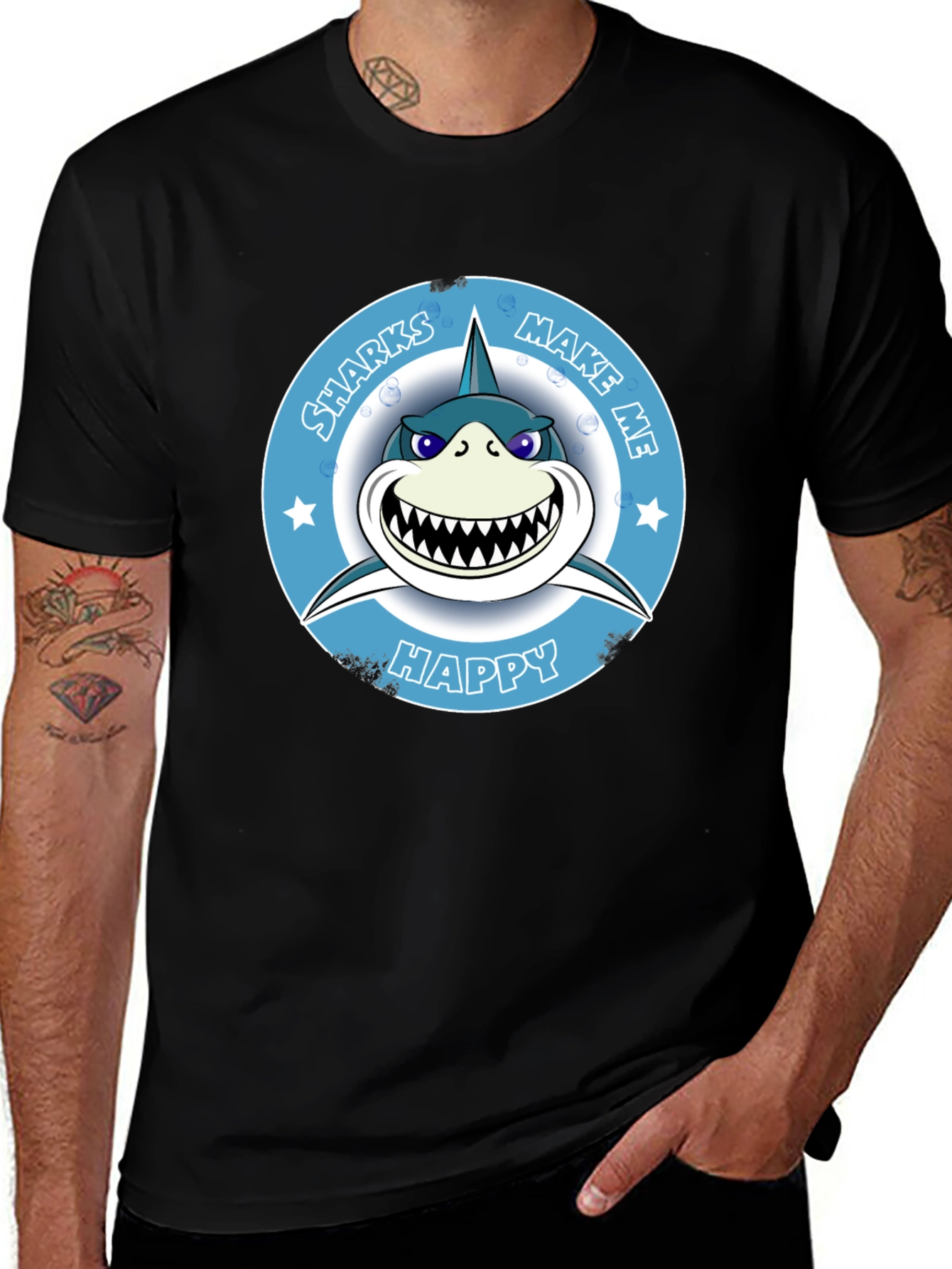 Sharks Make Me Happy Graphic T-Shirt