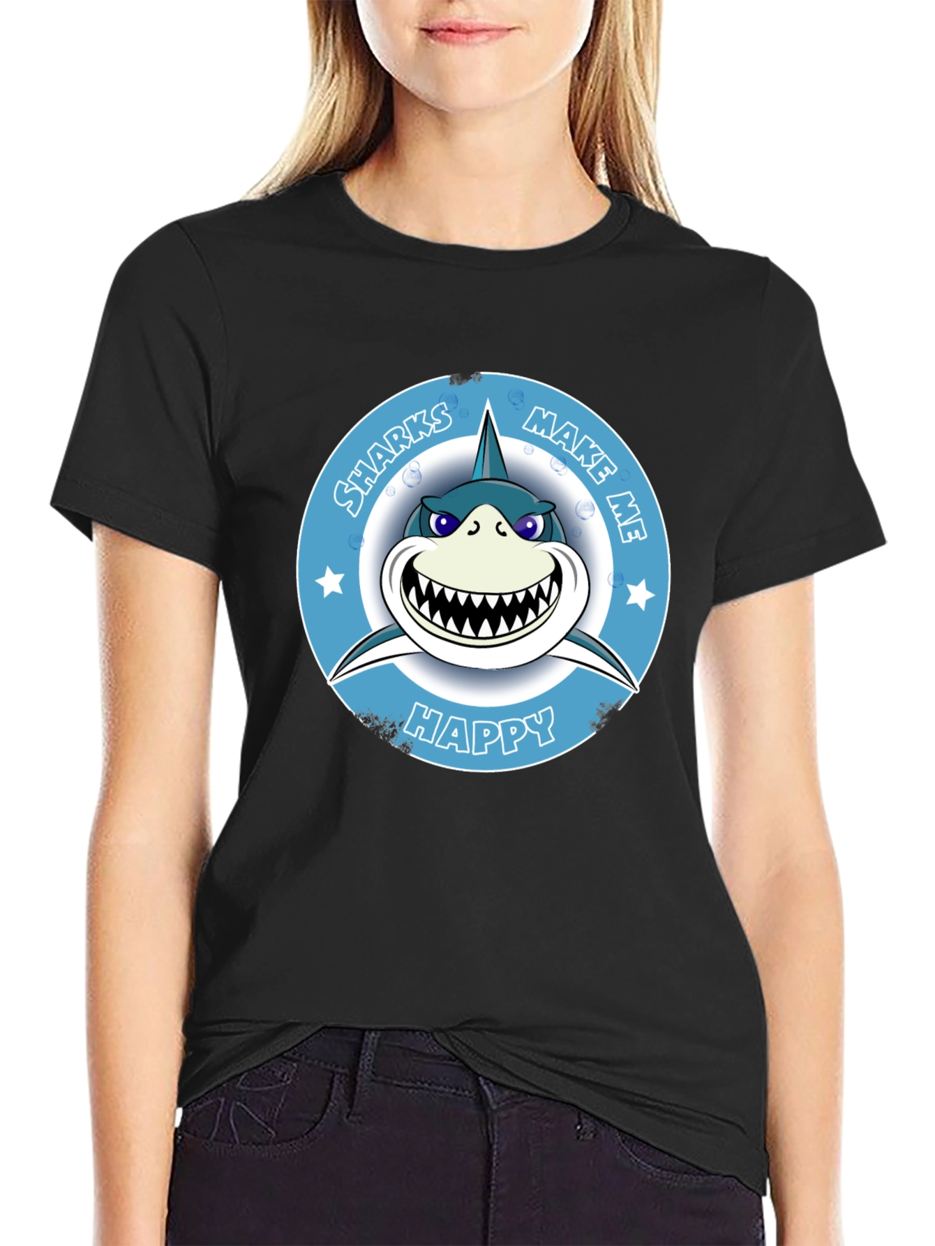 Sharks Make Me Happy Graphic T-Shirt