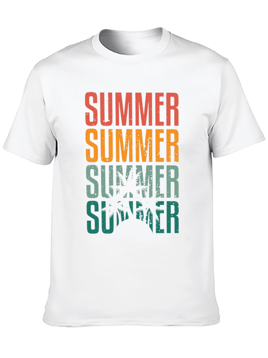 Summer Palm Graphic Tee - Retro Vacation Style