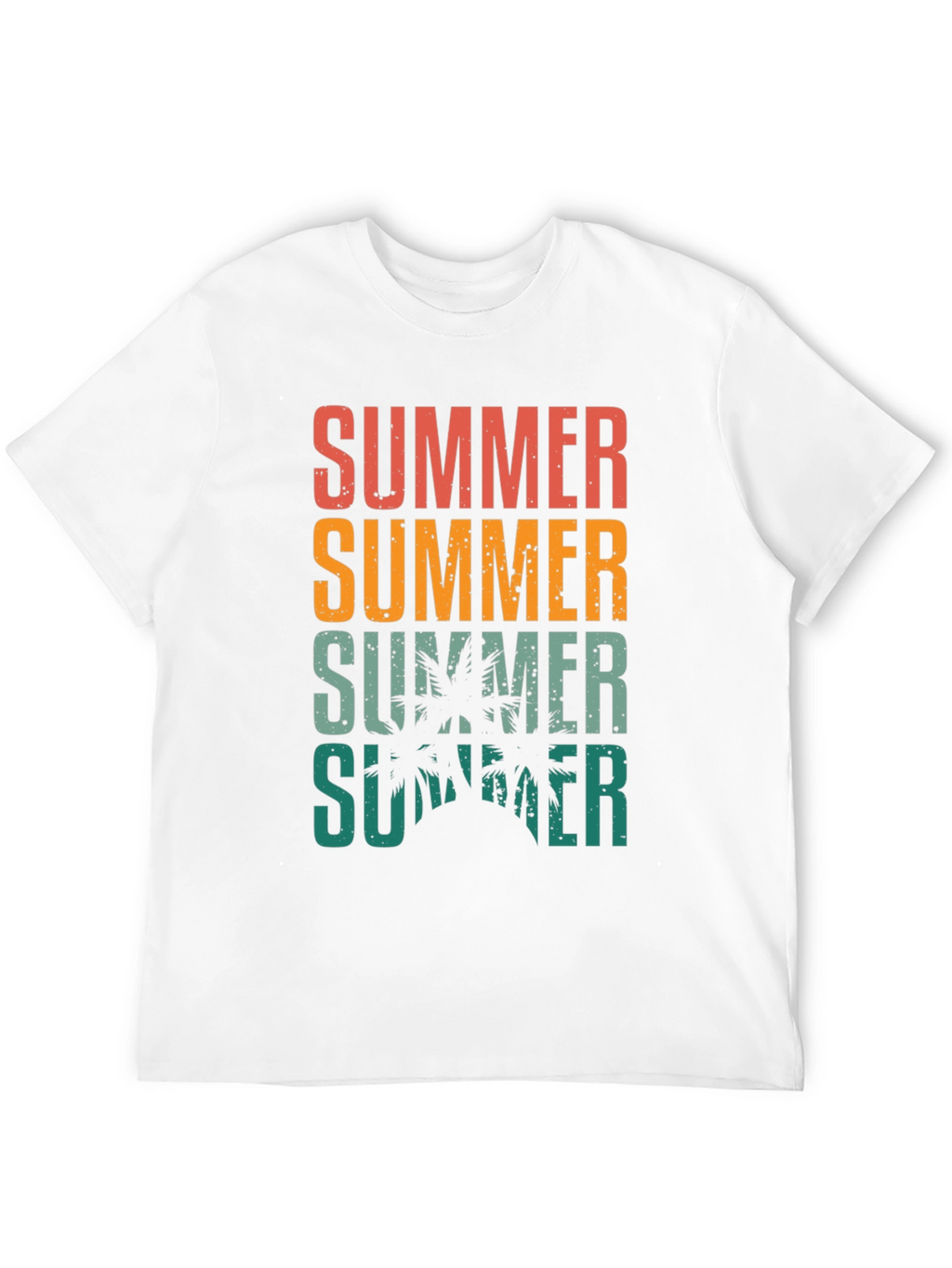 Summer Palm Graphic Tee - Retro Vacation Style