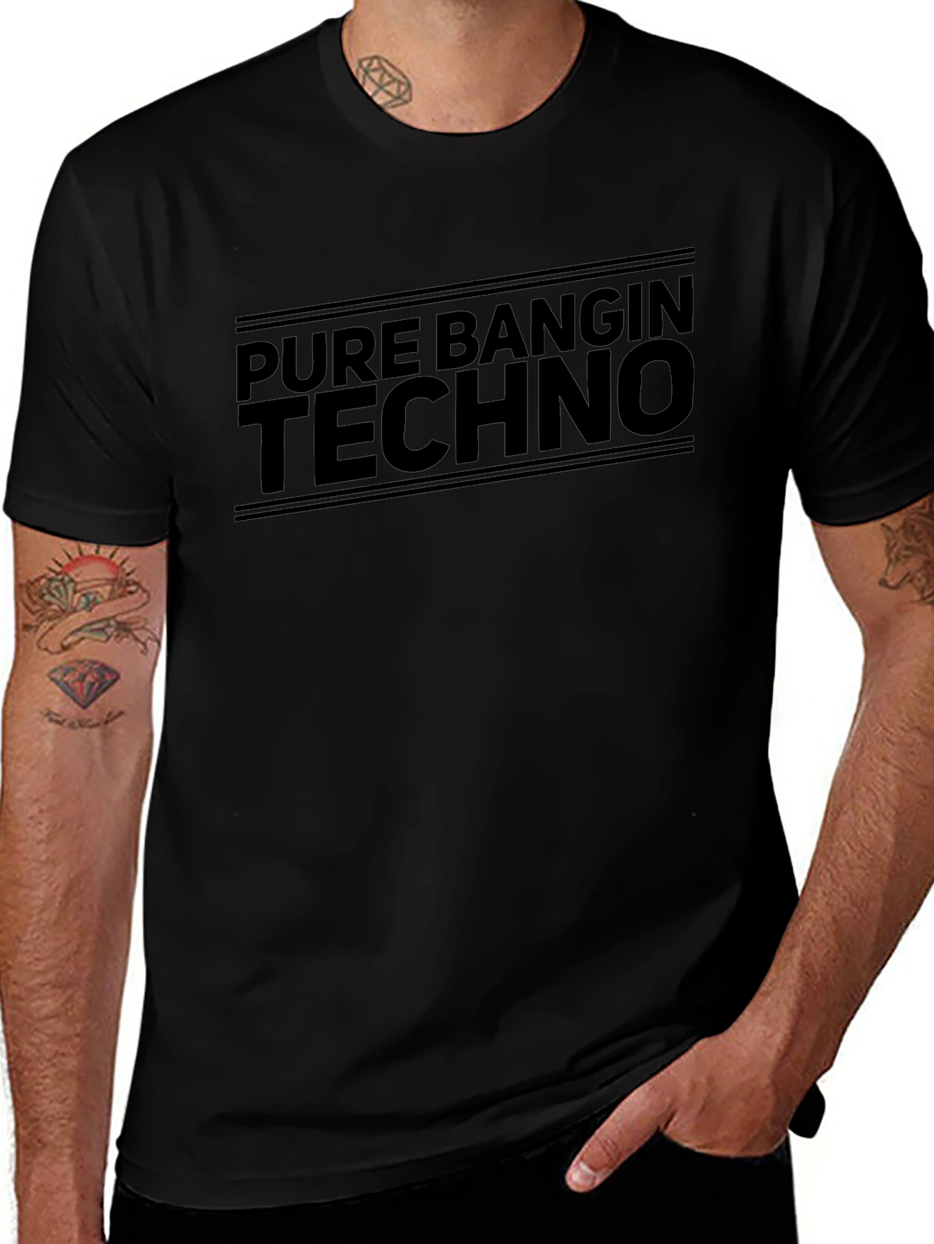 Pure Bangin Techno Graphic Tee - Black