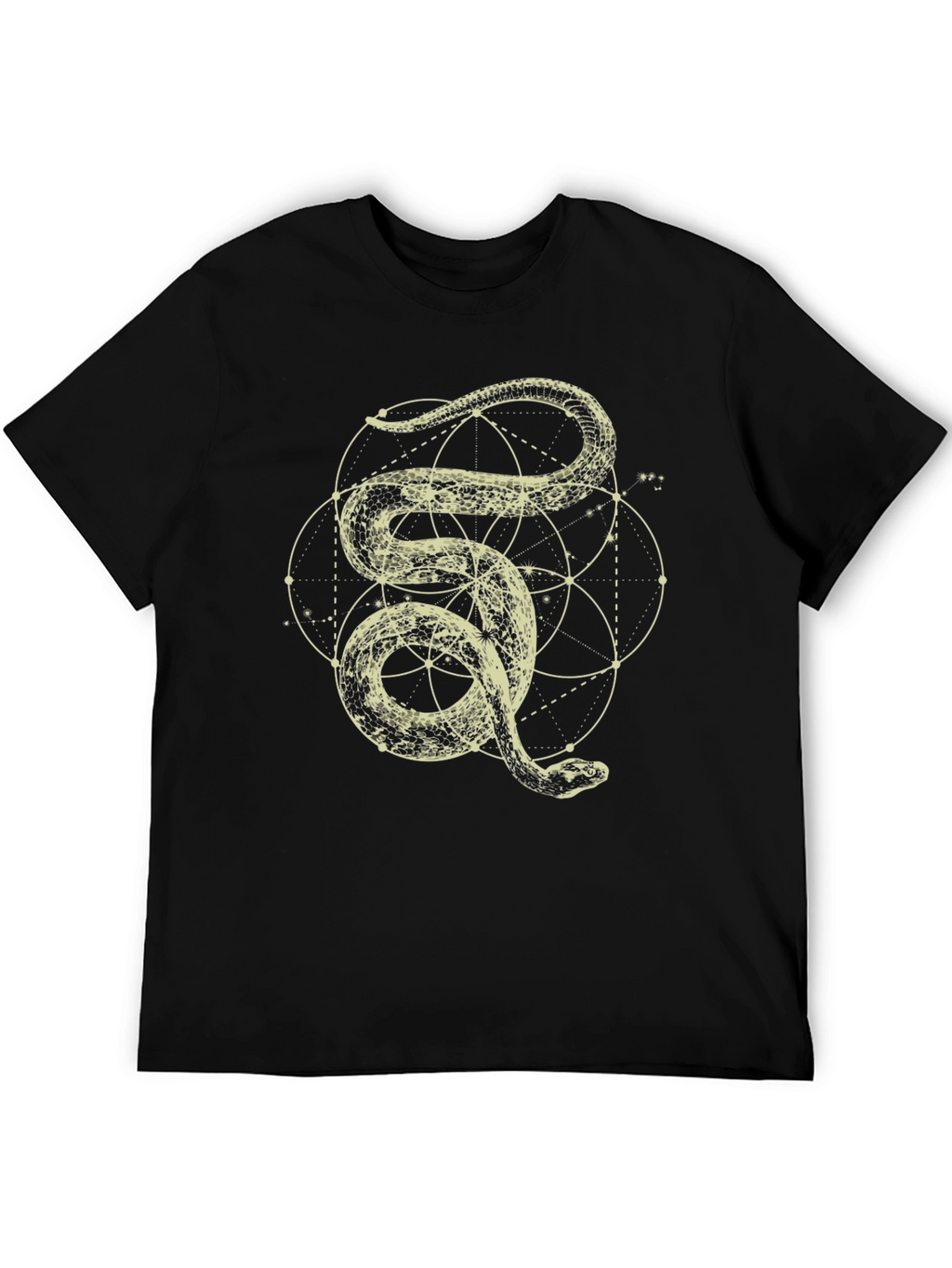 Mens Snake Geometric Graphic Print Tee