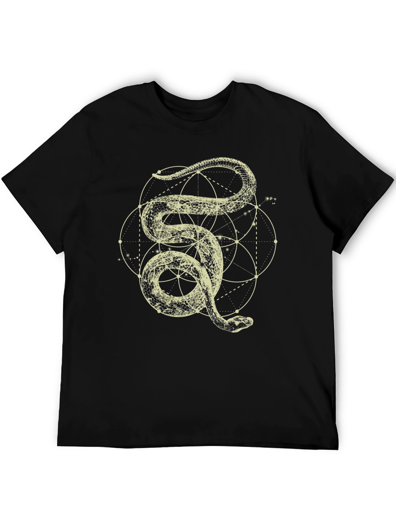 Mens Snake Geometric Graphic Print Tee