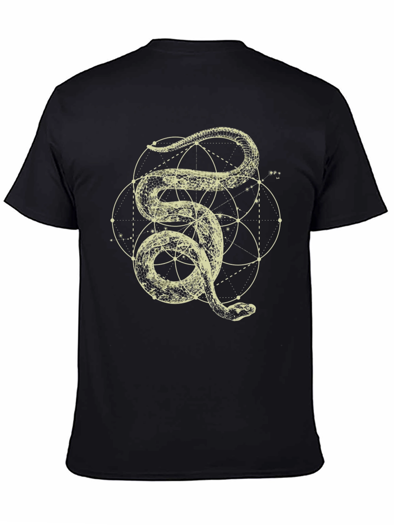Mens Snake Geometric Graphic Print Tee