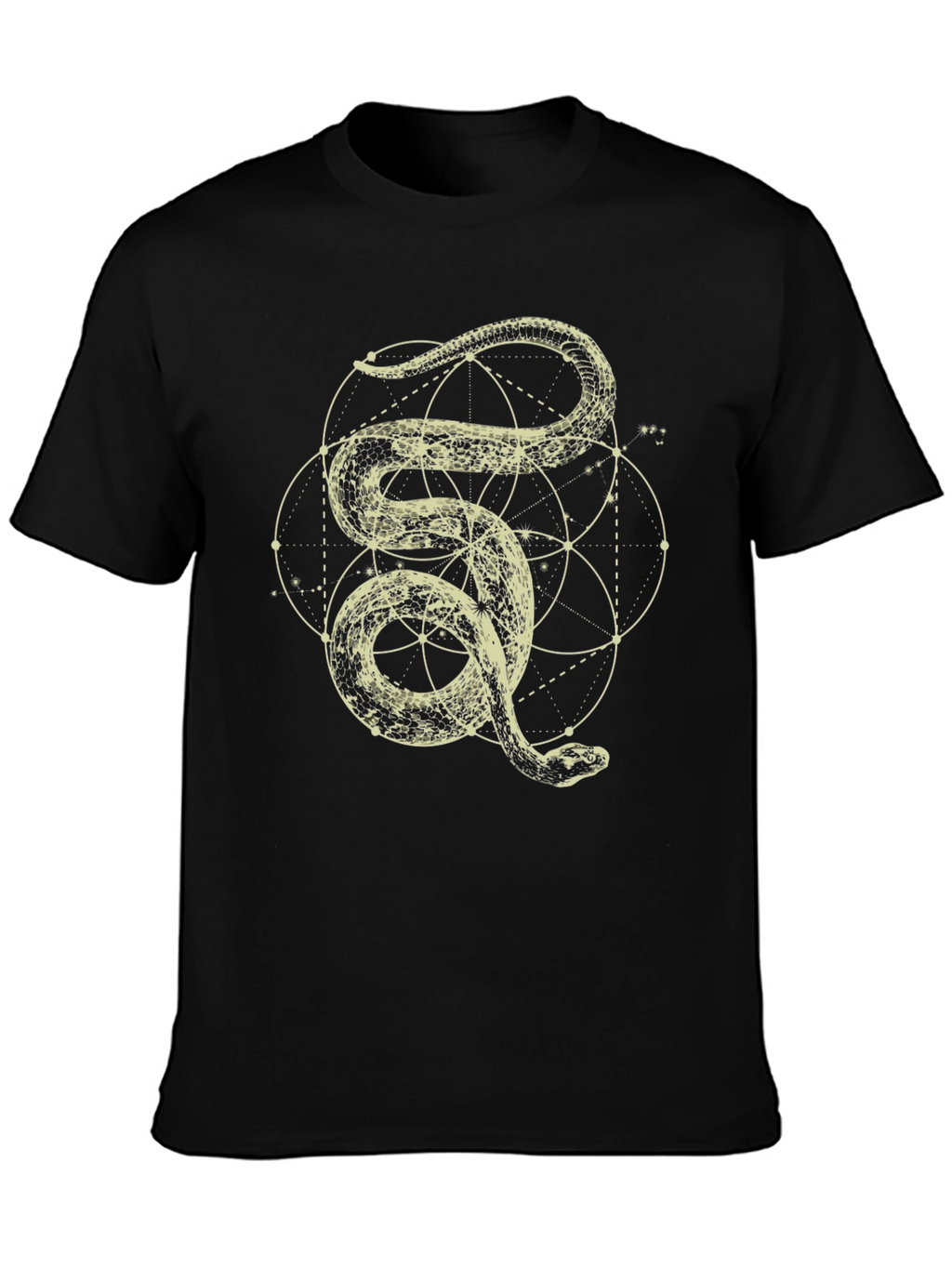 Mens Snake Geometric Graphic Print Tee