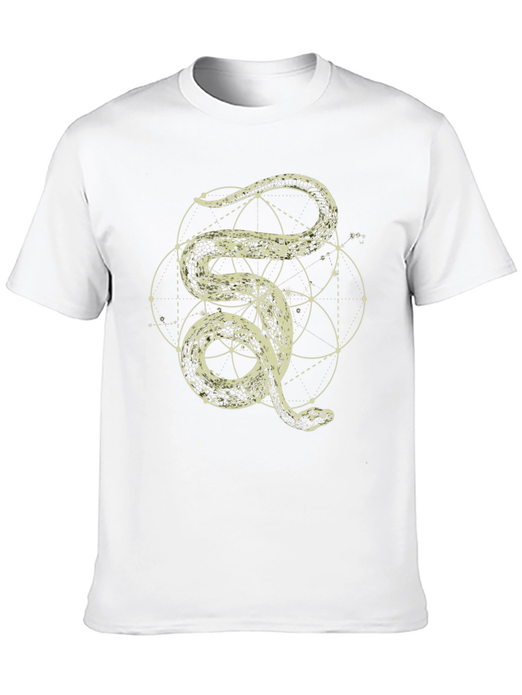 Mens Snake Geometric Graphic Print Tee