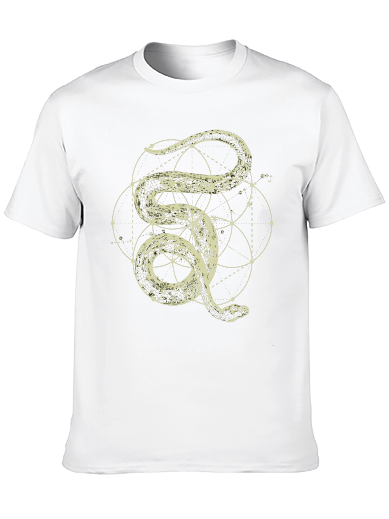 Mens Snake Geometric Graphic Print Tee