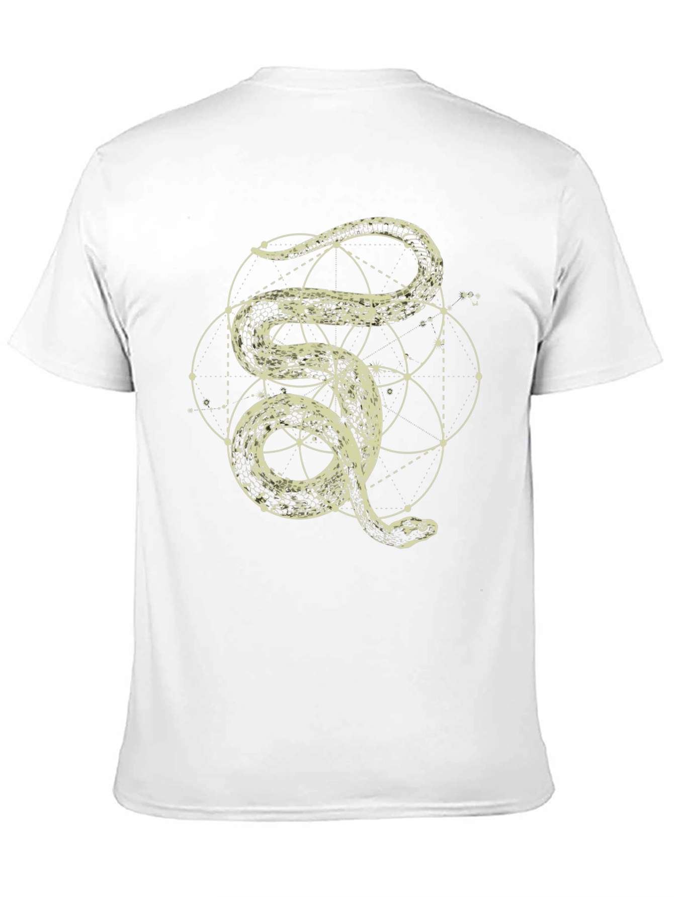 Mens Snake Geometric Graphic Print Tee